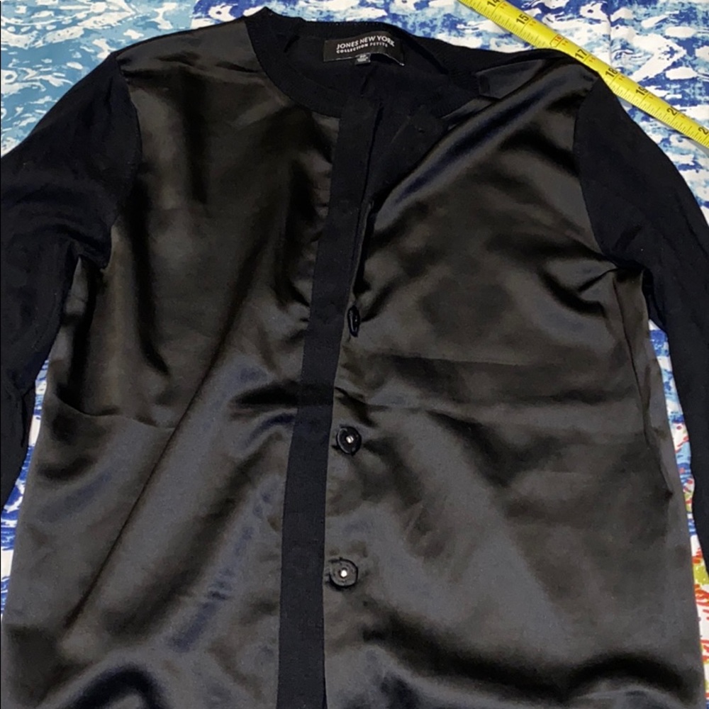Black silk cotton cardigan